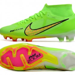 Nike Air Zoom Mercurial Superfly IX Academy High FG Green Orange Football Boots 