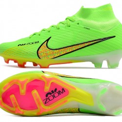 Nike Air Zoom Mercurial Superfly IX Elite FG High Green Gold Football Boots 