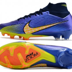 Nike Air Zoom Mercurial Superfly IX Elite FG High Yellow Blue Black Football Boots 