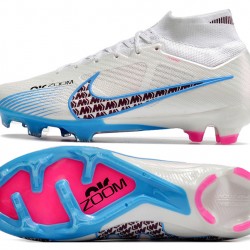 Nike Air Zoom Mercurial Superfly IX Elite High FG Beige Blue Pink Football Boots 
