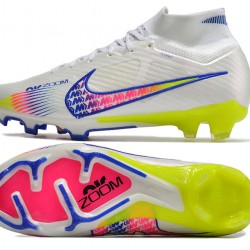 Nike Air Zoom Mercurial Superfly IX Elite High FG Beige Blue Yellow Football Boots 
