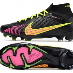 Nike Air Zoom Mercurial Superfly IX Elite High FG Black Yellow Pink Football Boots 