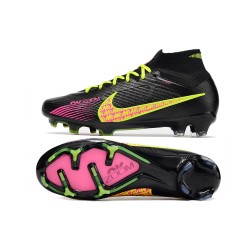 Nike Air Zoom Mercurial Superfly IX Elite High FG Black Yellow Pink Football Boots 