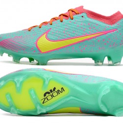 Nike Air Zoom Mercurial Vapor XV Elite FG Green Pink Yellow Football Boots 