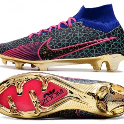 Nike Air Zoom Mercurial Vapor XV MDS Elite FG Black Pink Blue Gold Football Boots 