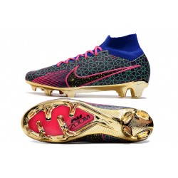 Nike Air Zoom Mercurial Vapor XV MDS Elite FG Black Pink Blue Gold Football Boots 