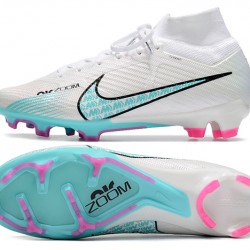 Nike Air Zoom Mercurial Vapor XV MDS Elite High FG White Blue Pink Football Boots 
