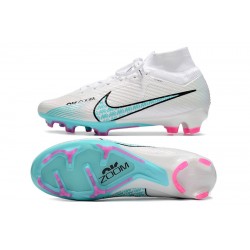 Nike Air Zoom Mercurial Vapor XV MDS Elite High FG White Blue Pink Football Boots 