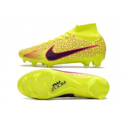 Nike Air Zoom Mercurial Vapor XV MDS Elite High FG Yellow Red Football Boots 