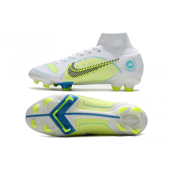 Nike Mercurial Superfly 8 Elite High FG Yellow Green White Football Boots