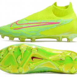 Nike Phantom GX Elite FG Yellow Green High Football Boots 