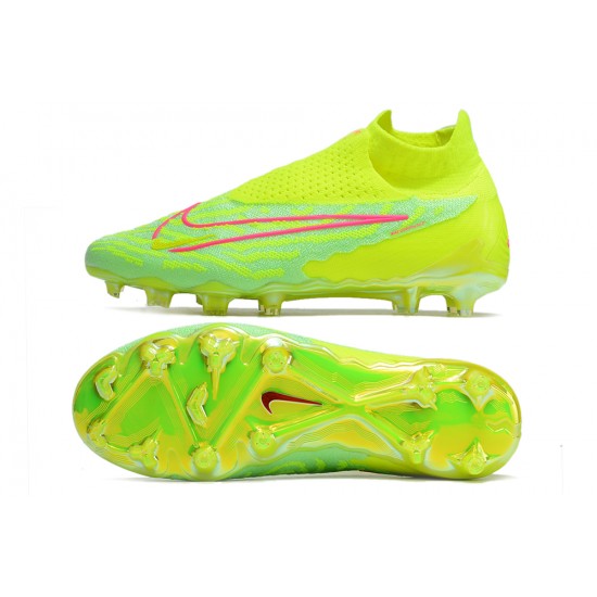 Nike Phantom GX Elite FG Yellow Green High Football Boots