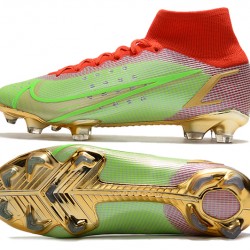 Nike Superfly 8 Elite FG Green Red Gold Football Boots 