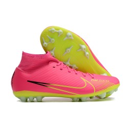 Nike Air Zoom Mercurial Superfly IX Academy AG High Green Pink Women/Men Football Boots