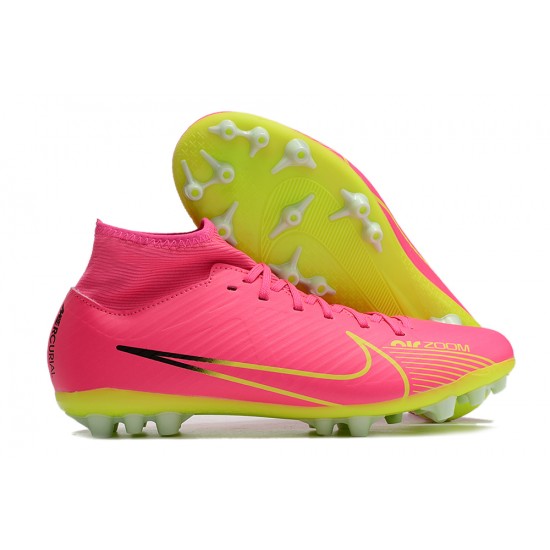 Nike Air Zoom Mercurial Superfly IX Academy AG High Green Pink Women/Men Football Boots