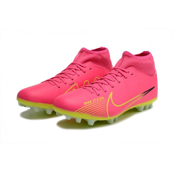 Nike Air Zoom Mercurial Superfly IX Academy AG High Green Pink Women/Men Football Boots