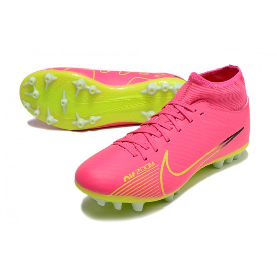 Nike Air Zoom Mercurial Superfly IX Academy AG High Green Pink Women/Men Football Boots