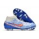 Nike Air Zoom Mercurial Superfly IX Academy AG High White Dark Blue Women/Men Football Boots