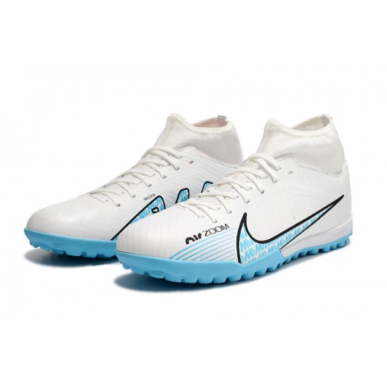 Nike Air Zoom Mercurial Superfly IX Academy TF High Blue White Women/Men Football Boots