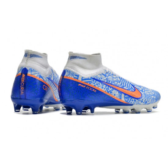 Nike Air Zoom Mercurial Superfly IX Elite AG High Blue White Women/Men Football Boots