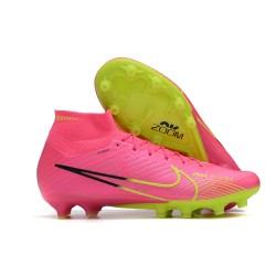 Nike Air Zoom Mercurial Superfly IX Elite AG High Green Pink Women/Men Football Boots