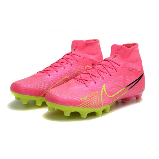 Nike Air Zoom Mercurial Superfly IX Elite AG High Green Pink Women/Men Football Boots