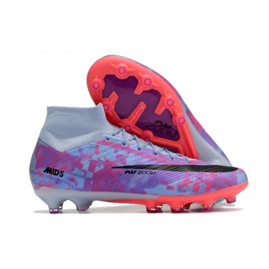 Nike Air Zoom Mercurial Superfly IX Elite AG High Purple Grey Women/Men Football Boots