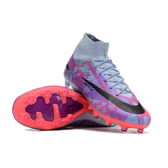 Nike Air Zoom Mercurial Superfly IX Elite AG High Purple Grey Women/Men Football Boots