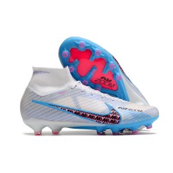 Nike Air Zoom Mercurial Superfly IX Elite AG High White Blue Pink Women/Men Football Boots