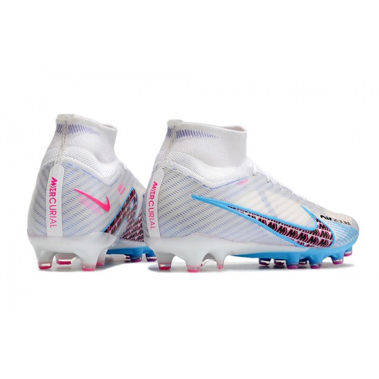 Nike Air Zoom Mercurial Superfly IX Elite AG High White Blue Pink Women/Men Football Boots