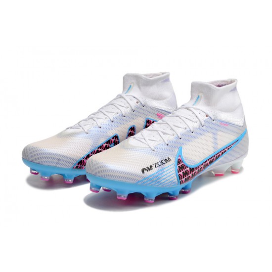 Nike Air Zoom Mercurial Superfly IX Elite AG High White Blue Pink Women/Men Football Boots