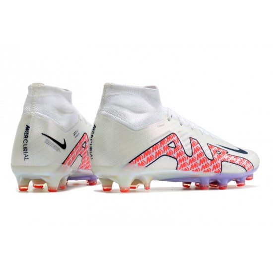 Nike Air Zoom Mercurial Superfly IX Elite AG High White Pink Women/Men Football Boots