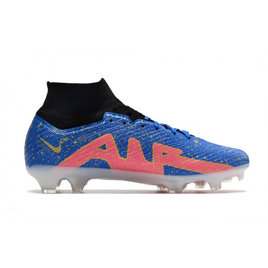 Nike Air Zoom Mercurial Superfly IX Elite FG High Black Blue Yellow Women/Men Football Boots