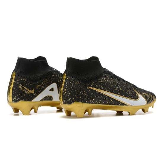 Nike Air Zoom Mercurial Superfly IX Elite FG High Black Gold Women/Men Football Boots