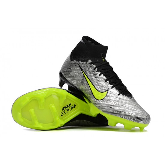 Nike Air Zoom Mercurial Superfly IX Elite FG High Black Grey Yellow Women/Men Football Boots