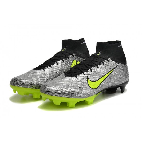 Nike Air Zoom Mercurial Superfly IX Elite FG High Black Grey Yellow Women/Men Football Boots