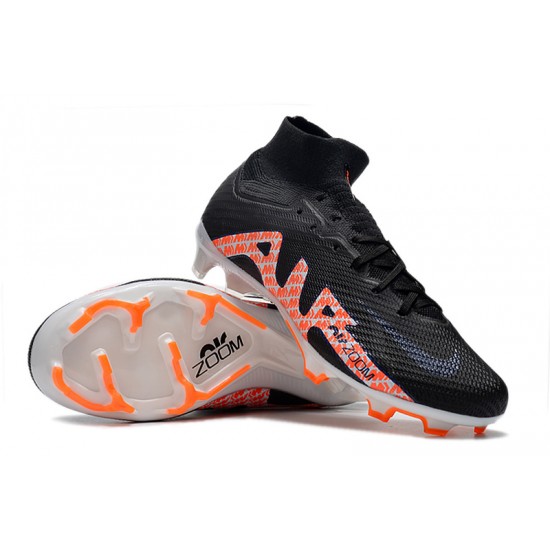 Nike Air Zoom Mercurial Superfly IX Elite FG High Black Orange Men Football Boots