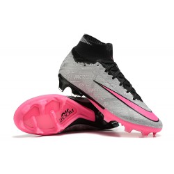 Nike Air Zoom Mercurial Superfly IX Elite FG High Black Pink Grey Women/Men Football Boots