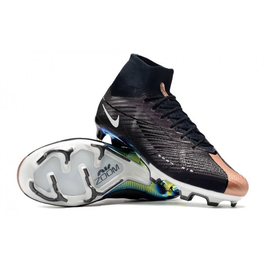 Nike Air Zoom Mercurial Superfly IX Elite FG High Black Silver Women/Men Football Boots