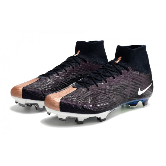 Nike Air Zoom Mercurial Superfly IX Elite FG High Black Silver Women/Men Football Boots