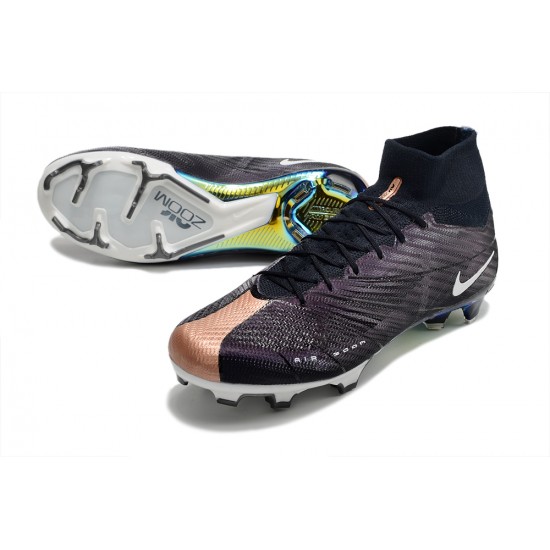 Nike Air Zoom Mercurial Superfly IX Elite FG High Black Silver Women/Men Football Boots