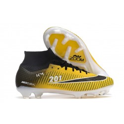 Nike Air Zoom Mercurial Superfly IX Elite FG High Black White Yellow Women/Men Football Boots