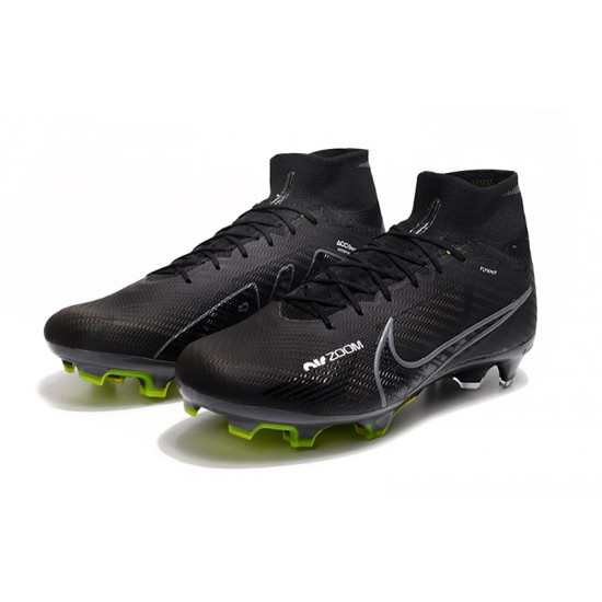 Nike Air Zoom Mercurial Superfly IX Elite FG High Black Yellow Men Football Boots