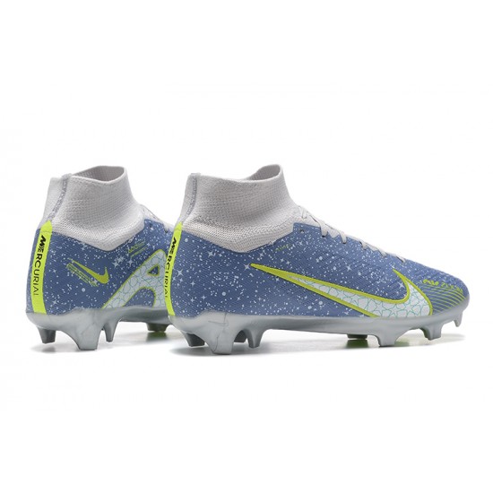 Nike Air Zoom Mercurial Superfly IX Elite FG High Blue Grey Women/Men Football Boots