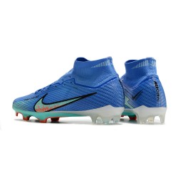Nike Air Zoom Mercurial Superfly IX Elite FG High Blue Turqoise Women/Men Football Boots