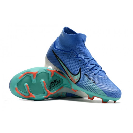 Nike Air Zoom Mercurial Superfly IX Elite FG High Blue Turqoise Women/Men Football Boots