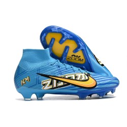 Nike Air Zoom Mercurial Superfly IX Elite FG High Blue Yellow Women/Men Football Boots