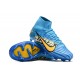 Nike Air Zoom Mercurial Superfly IX Elite FG High Blue Yellow Women/Men Football Boots