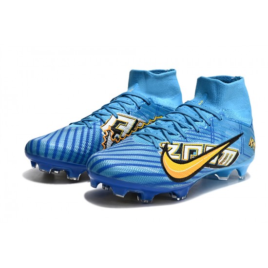 Nike Air Zoom Mercurial Superfly IX Elite FG High Blue Yellow Women/Men Football Boots