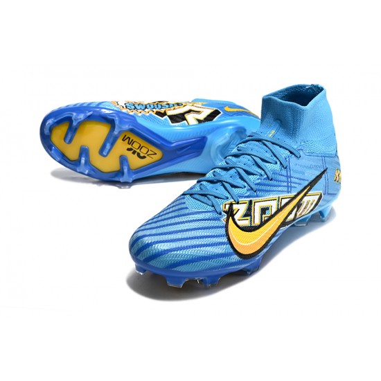 Nike Air Zoom Mercurial Superfly IX Elite FG High Blue Yellow Women/Men Football Boots